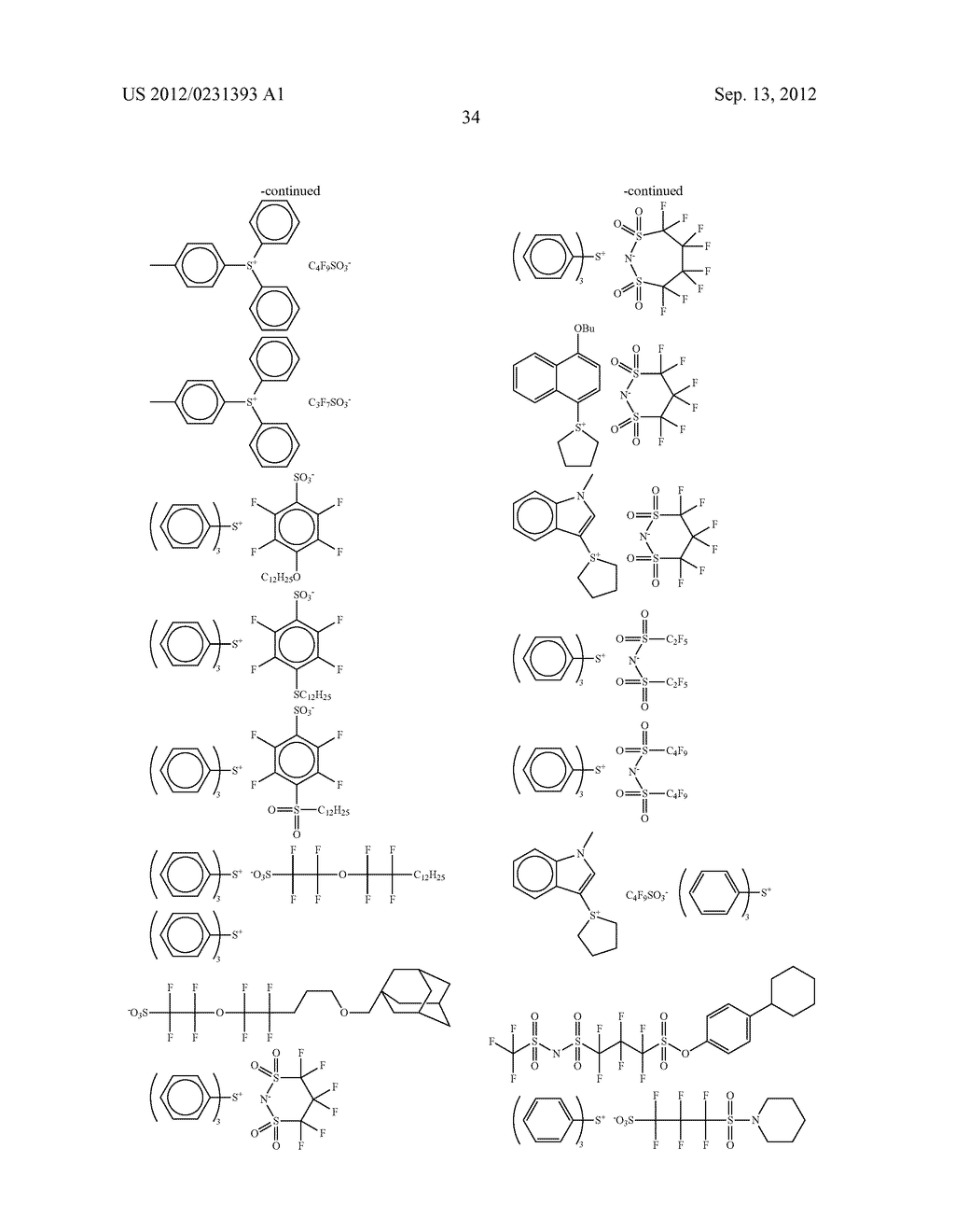 ACTINIC-RAY- OR RADIATION-SENSITIVE RESIN COMPOSITION AND METHOD OF     FORMING A PATTERN USING THE SAME - diagram, schematic, and image 35