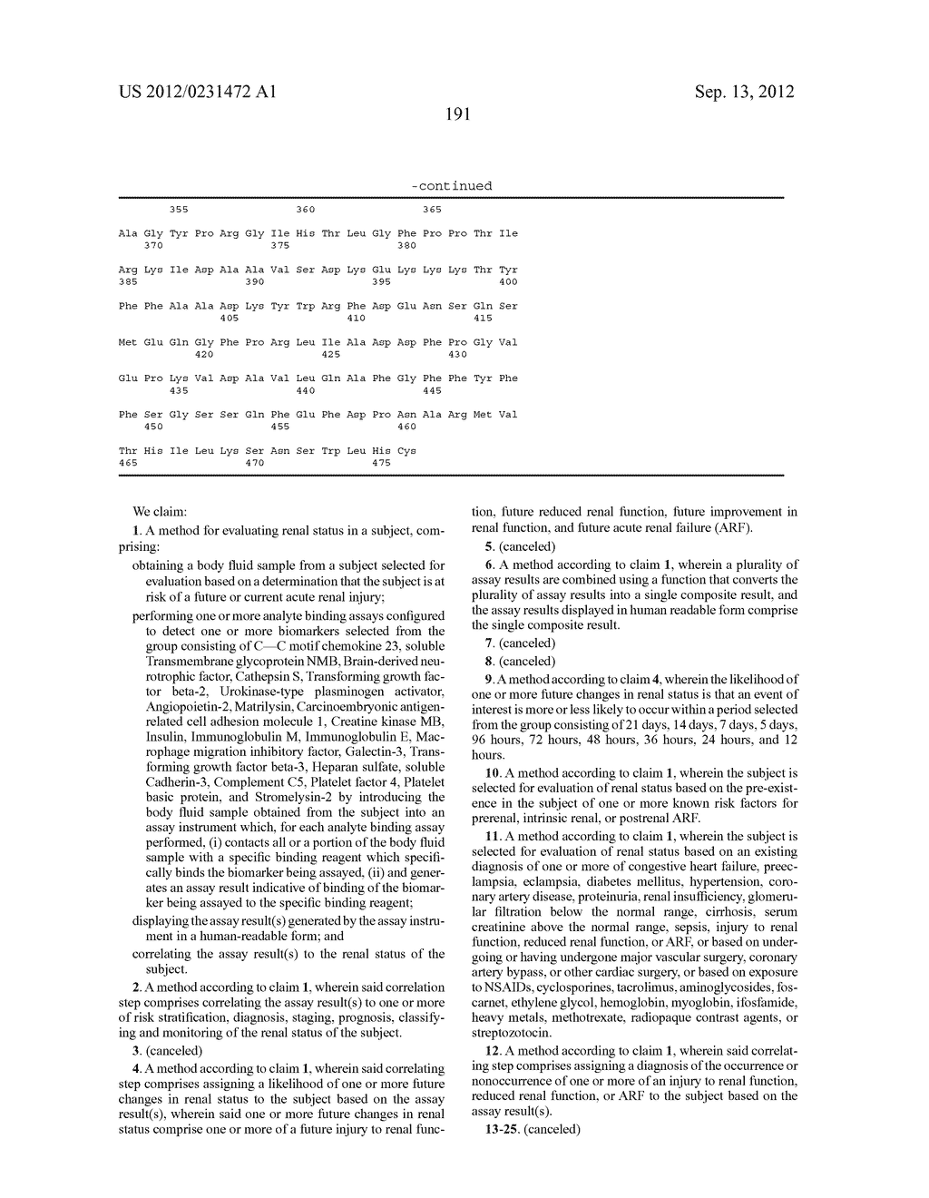 METHODS AND COMPOSITIONS FOR DIAGNOSIS AND PROGNOSIS OF RENAL INJURY AND     RENAL FAILURE - diagram, schematic, and image 192