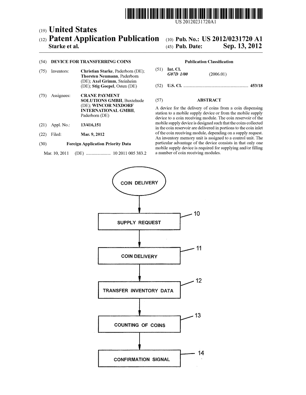 DEVICE FOR TRANSFERRING COINS - diagram, schematic, and image 01