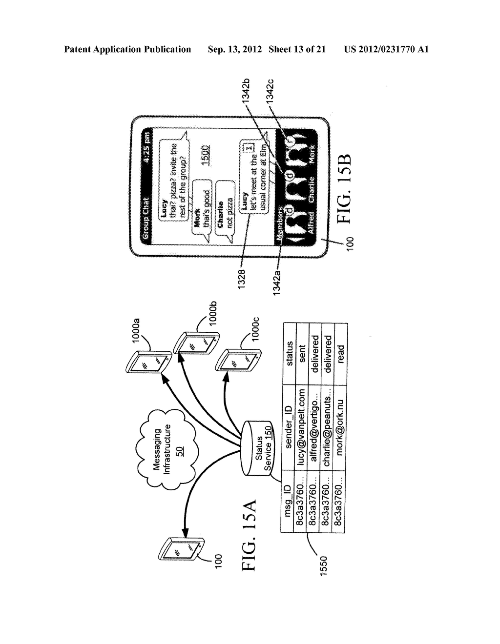 DELIVERY AND MANAGEMENT OF STATUS NOTIFICATIONS FOR GROUP MESSAGING - diagram, schematic, and image 14