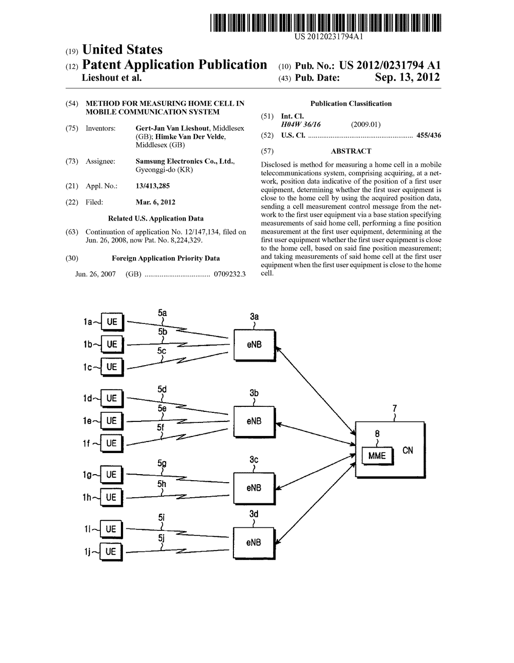 METHOD FOR MEASURING HOME CELL IN MOBILE COMMUNICATION SYSTEM - diagram, schematic, and image 01