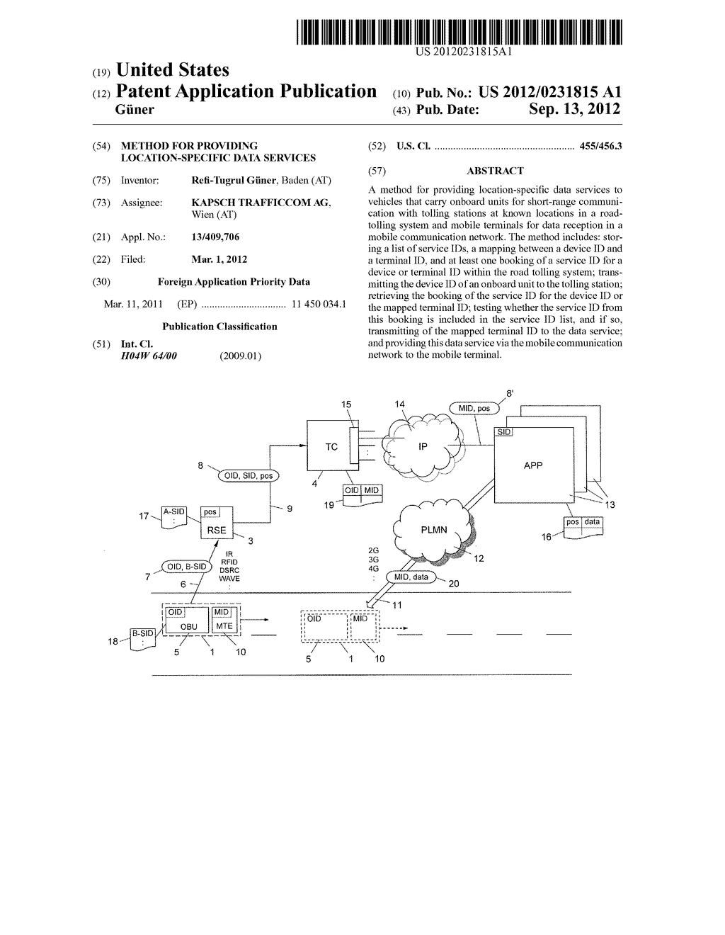 METHOD FOR PROVIDING LOCATION-SPECIFIC DATA SERVICES - diagram, schematic, and image 01