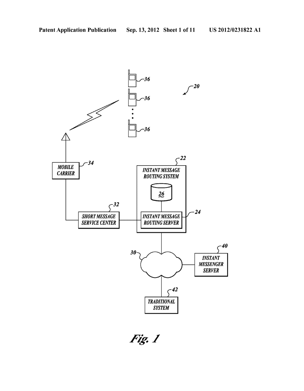 METHOD AND SYSTEM FOR MESSAGING ACROSS CELLULAR NETWORKS AND A PUBLIC DATA     NETWORK - diagram, schematic, and image 02