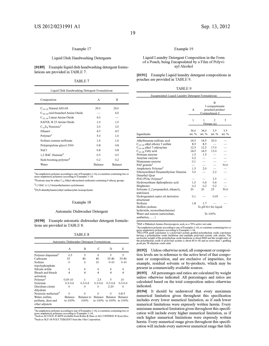 Cleaning Compositions With Amphoteric Polycarboxylate Polymers - diagram, schematic, and image 20