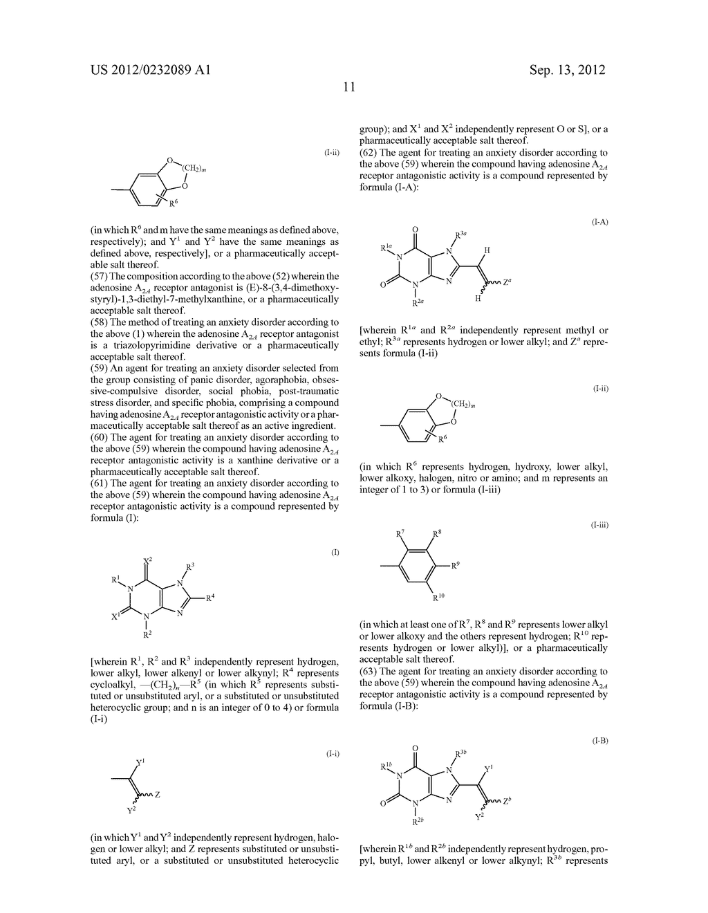 METHOD OF TREATING AN ANXIETY DISORDER - diagram, schematic, and image 13