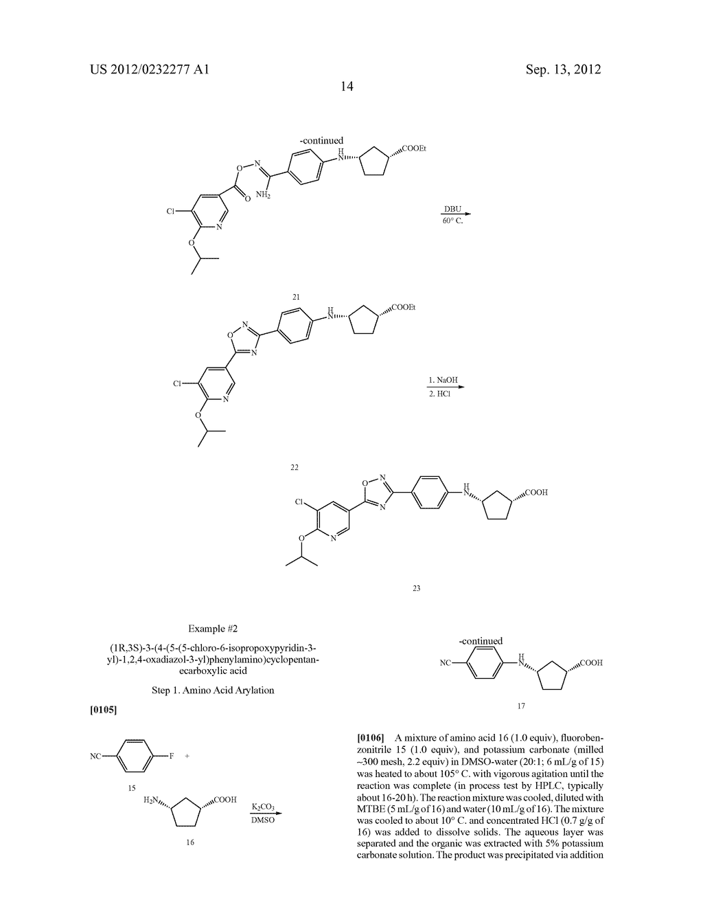 PROCESS FOR THE PREPARATION OF 1,2,4-OXADIAZOL-3-YL DERIVATIVES OF     CARBOXYLIC ACID - diagram, schematic, and image 15