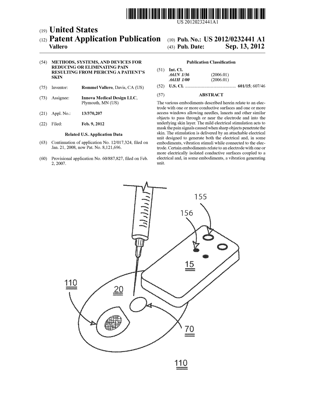 METHODS, SYSTEMS, AND DEVICES FOR REDUCING OR ELIMINATING PAIN RESULTING     FROM PIERCING A PATIENT'S SKIN - diagram, schematic, and image 01