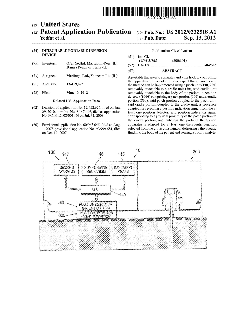 DETACHABLE PORTABLE INFUSION DEVICE - diagram, schematic, and image 01