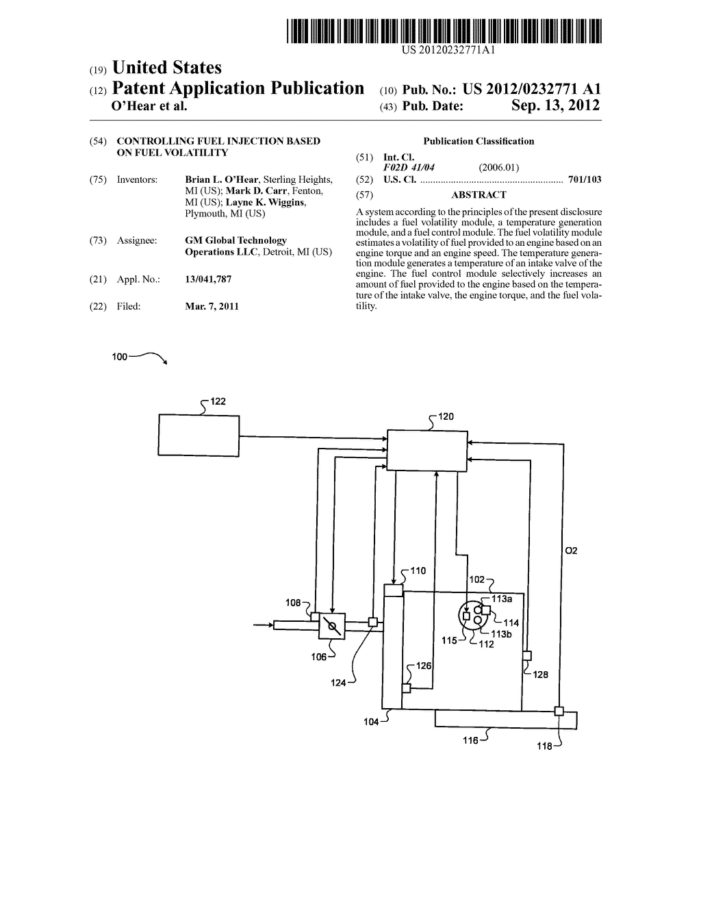 CONTROLLING FUEL INJECTION BASED ON FUEL VOLATILITY - diagram, schematic, and image 01