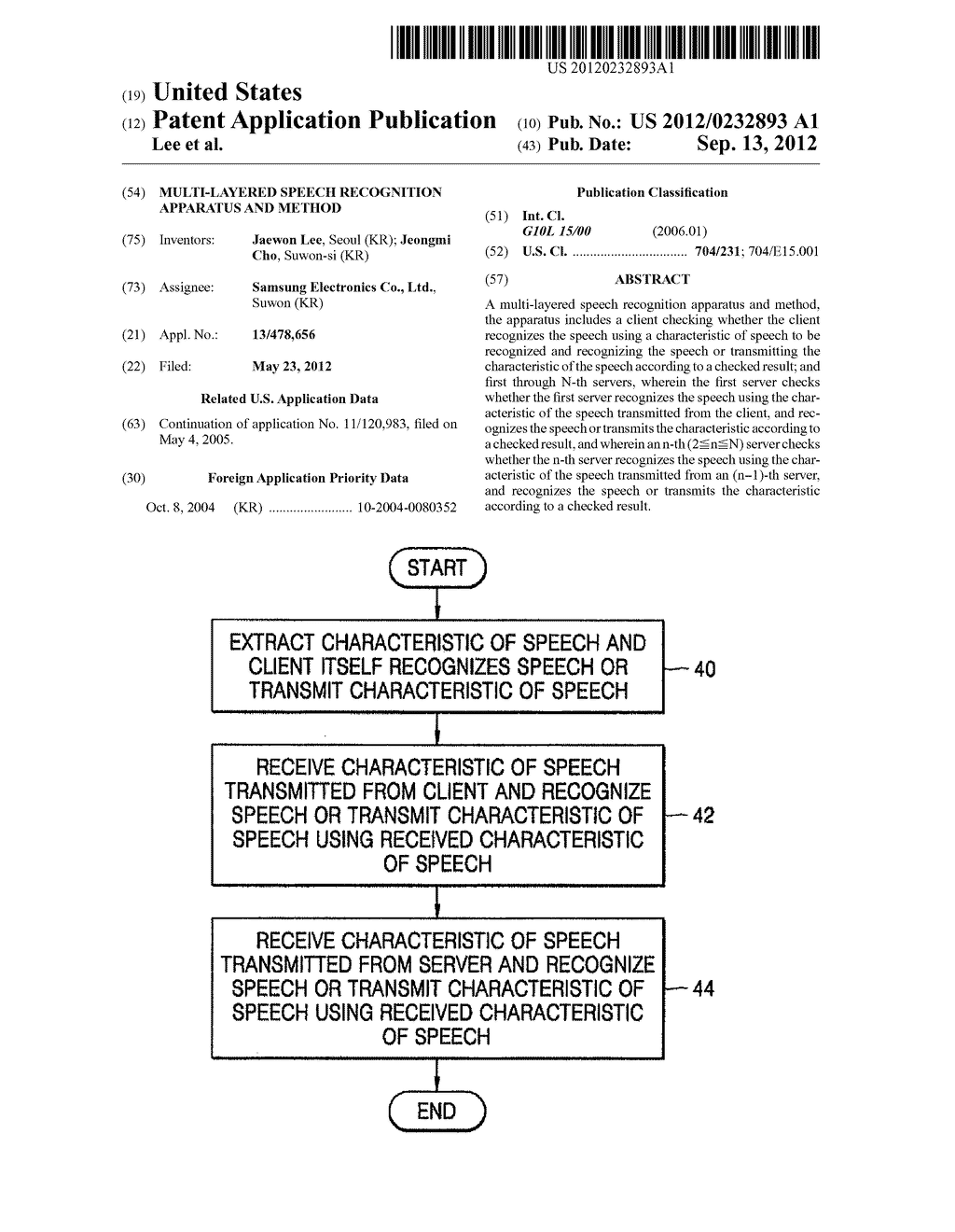 MULTI-LAYERED SPEECH RECOGNITION APPARATUS AND METHOD - diagram, schematic, and image 01