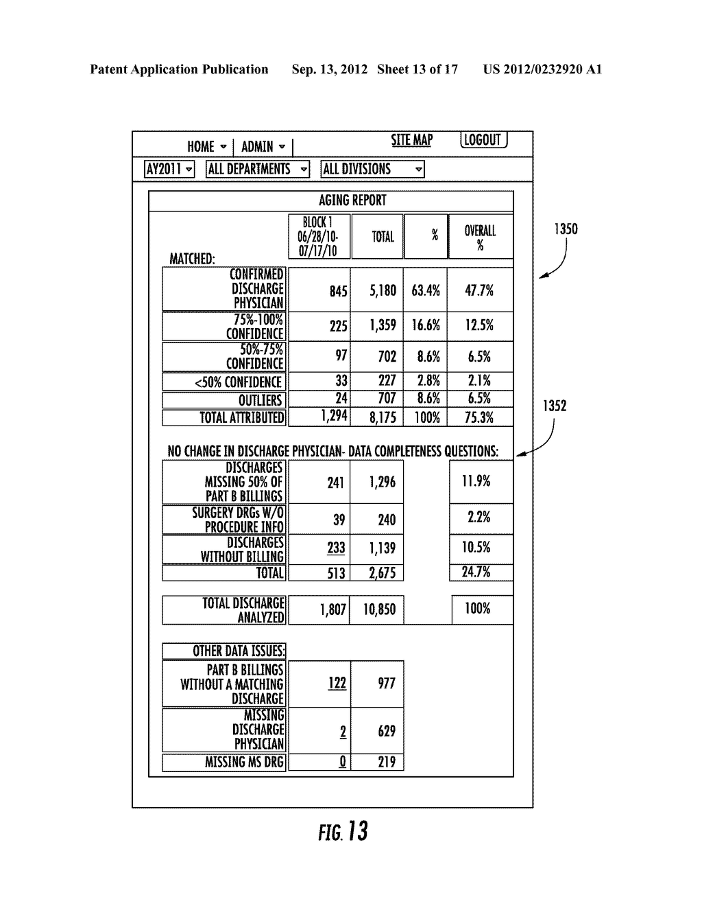 Method and System For Identifying The Appropriate Health Care Provider In     Which to Assign Outcome Data From An Inpatient Case - diagram, schematic, and image 14