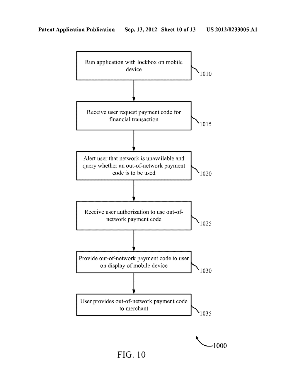 SYSTEMS AND METHODS FOR SECURE WIRELESS PAYMENT TRANSACTIONS WHEN A     WIRELESS NETWORK IS UNAVAILABLE - diagram, schematic, and image 11