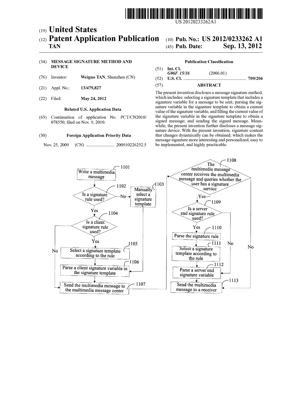 MESSAGE SIGNATURE METHOD AND DEVICE - diagram, schematic, and image 01