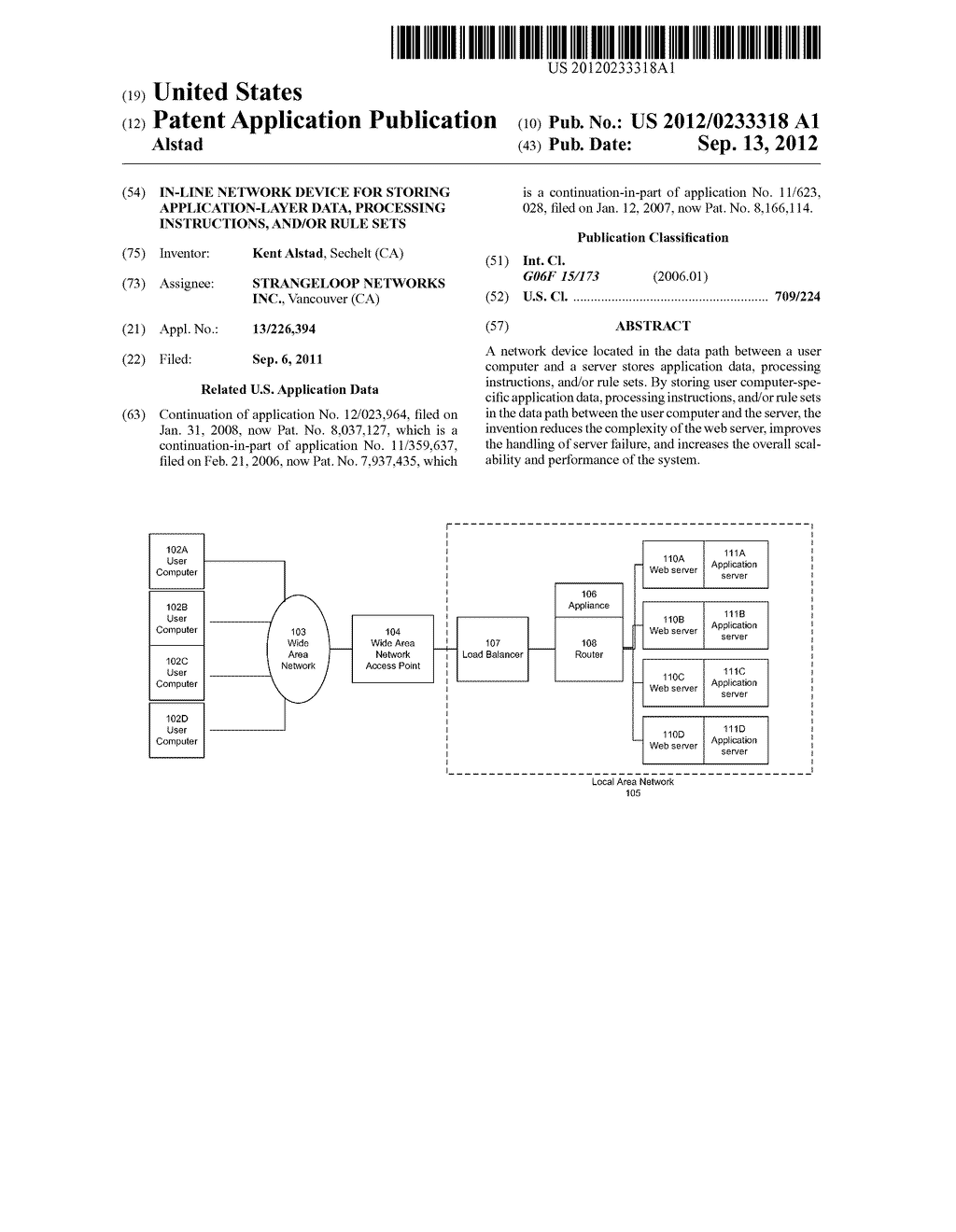 In-Line Network Device For Storing Application-Layer Data, Processing     Instructions, And/Or Rule Sets - diagram, schematic, and image 01