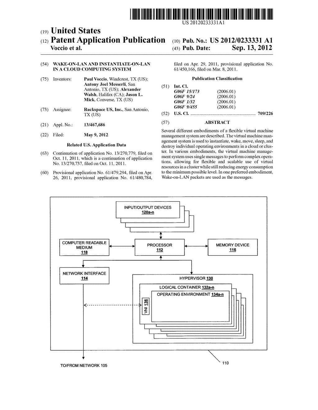 Wake-on-LAN and Instantiate-on-LAN in a Cloud Computing System - diagram, schematic, and image 01