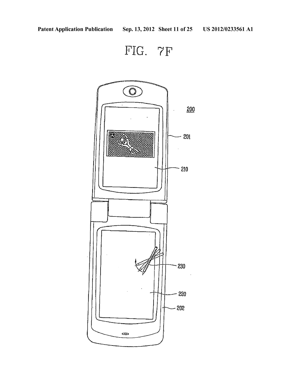 MOBILE COMMUNICATION TERMINAL HAVING MULTIPLE DISPLAYS AND A DATA     PROCESSING METHOD THEREOF - diagram, schematic, and image 12