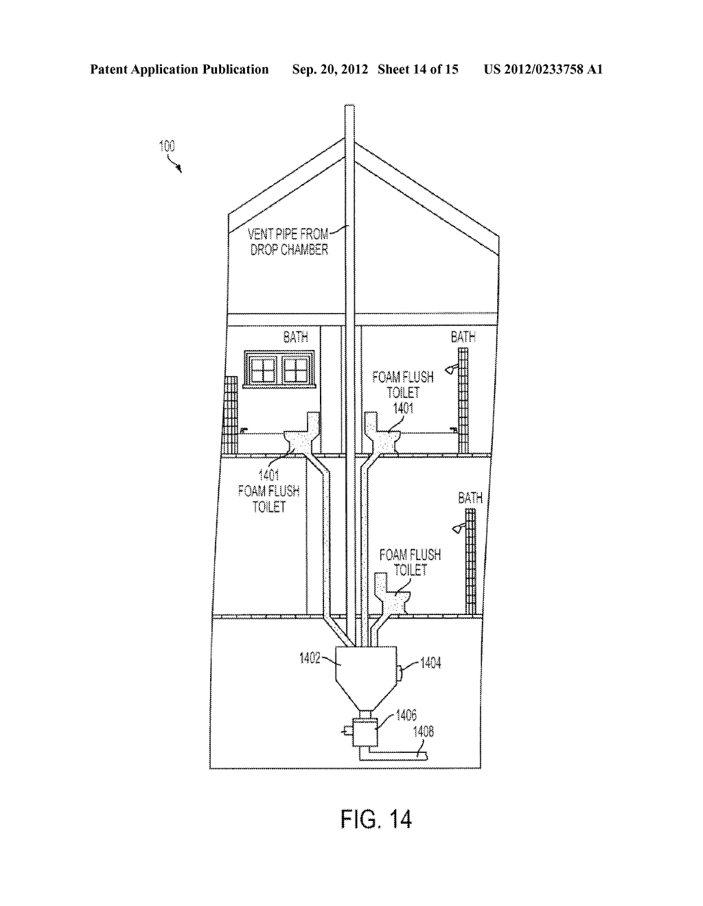 ON-DEMAND WASTE TRANSPORT SYSTEM AND APPARATUS FOR USE WITH LOW WATER OR     WATER FREE WASTE DISPOSAL DEVICES - diagram, schematic, and image 15