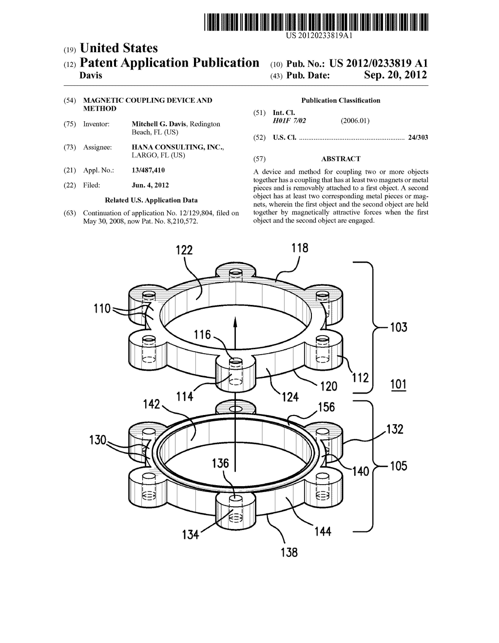 Magnetic Coupling Device and Method - diagram, schematic, and image 01