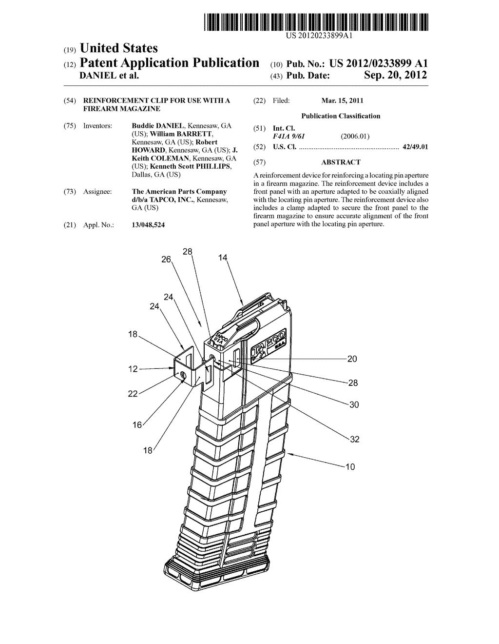 REINFORCEMENT CLIP FOR USE WITH A FIREARM MAGAZINE - diagram, schematic, and image 01