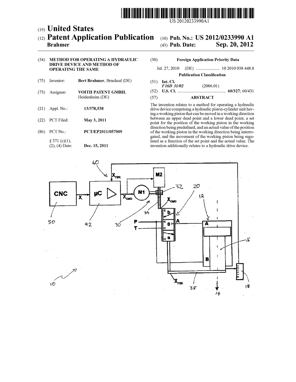 METHOD FOR OPERATING A HYDRAULIC DRIVE DEVICE AND METHOD OF OPERATING THE     SAME - diagram, schematic, and image 01