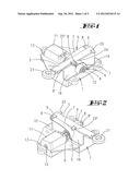 Operating element movable back and forth by traction elements wound in     opposite directions on winding bodies diagram and image