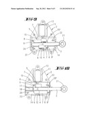 Operating element movable back and forth by traction elements wound in     opposite directions on winding bodies diagram and image