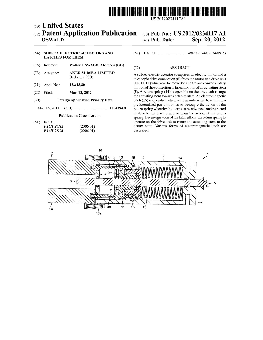 SUBSEA ELECTRIC ACTUATORS AND LATCHES FOR THEM - diagram, schematic, and image 01