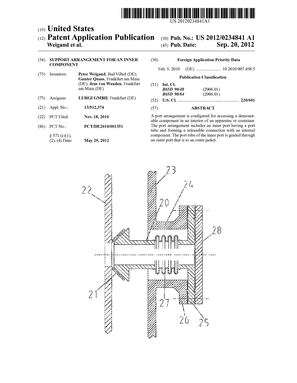 SUPPORT ARRANGEMENT FOR AN INNER COMPONENT - diagram, schematic, and image 01