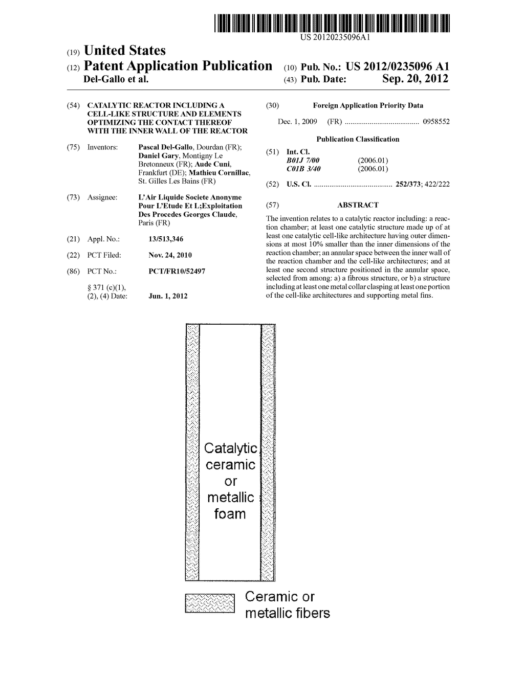 Catalytic Reactor Including a Cell-Like Structure and Elements Optimizing     the Contact Thereof with the Inner Wall of the Reactor - diagram, schematic, and image 01