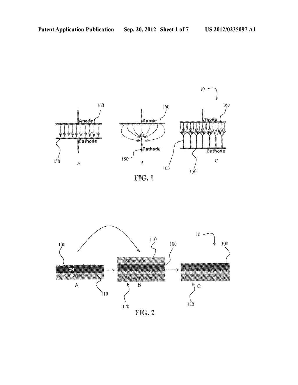 CARBON NANOTUBE BASED FIELD EMISSION DEVICES AND METHODS - diagram, schematic, and image 02