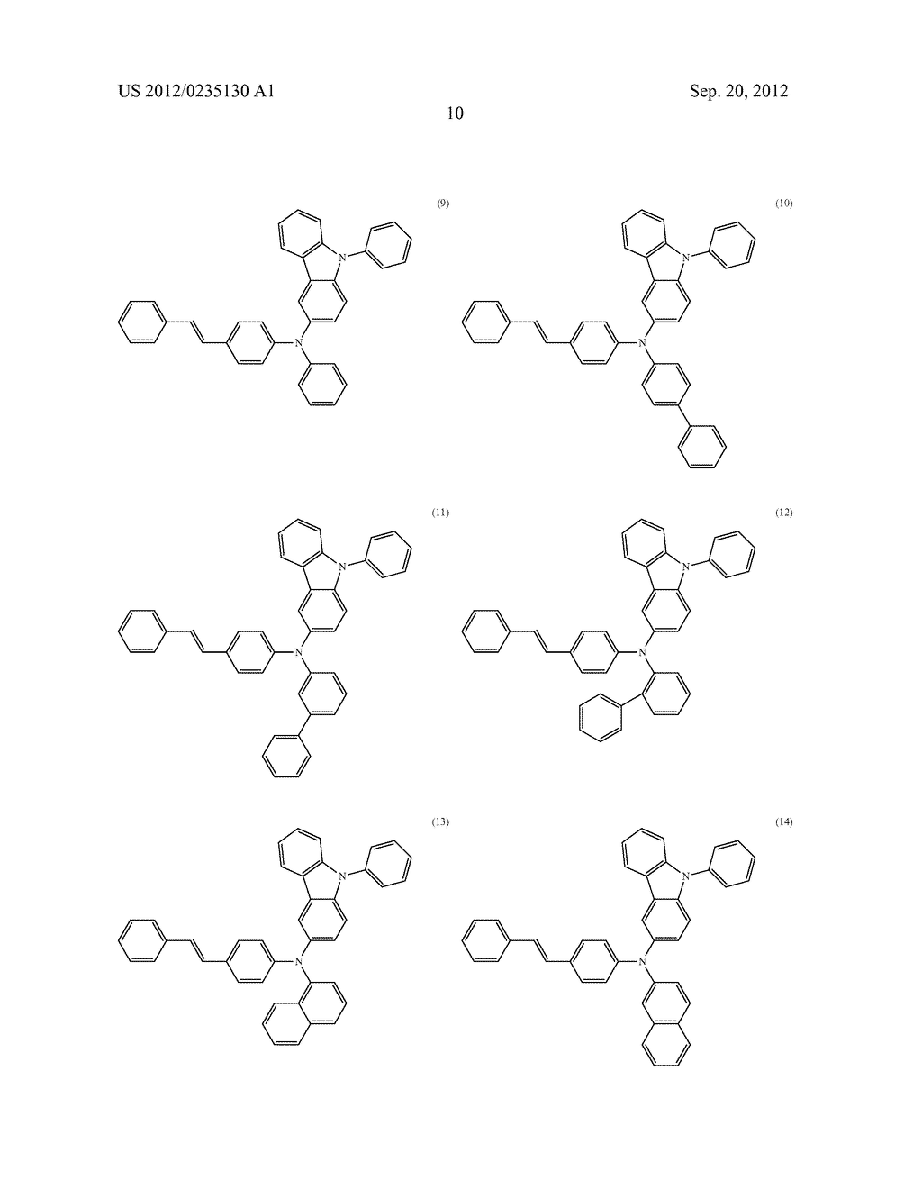 Stilbene Derivatives, Light-Emitting Element and Light-Emitting Device - diagram, schematic, and image 42