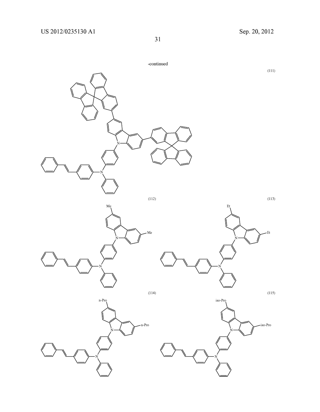 Stilbene Derivatives, Light-Emitting Element and Light-Emitting Device - diagram, schematic, and image 63