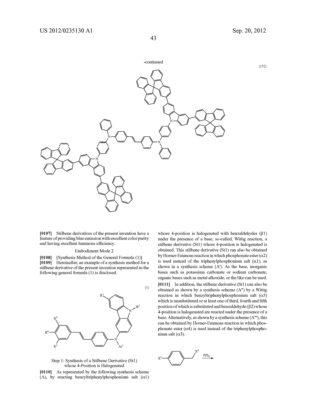 Stilbene Derivatives, Light-Emitting Element and Light-Emitting Device - diagram, schematic, and image 75