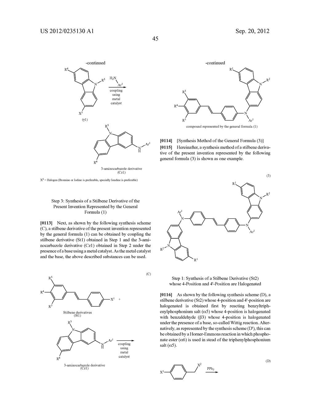 Stilbene Derivatives, Light-Emitting Element and Light-Emitting Device - diagram, schematic, and image 77