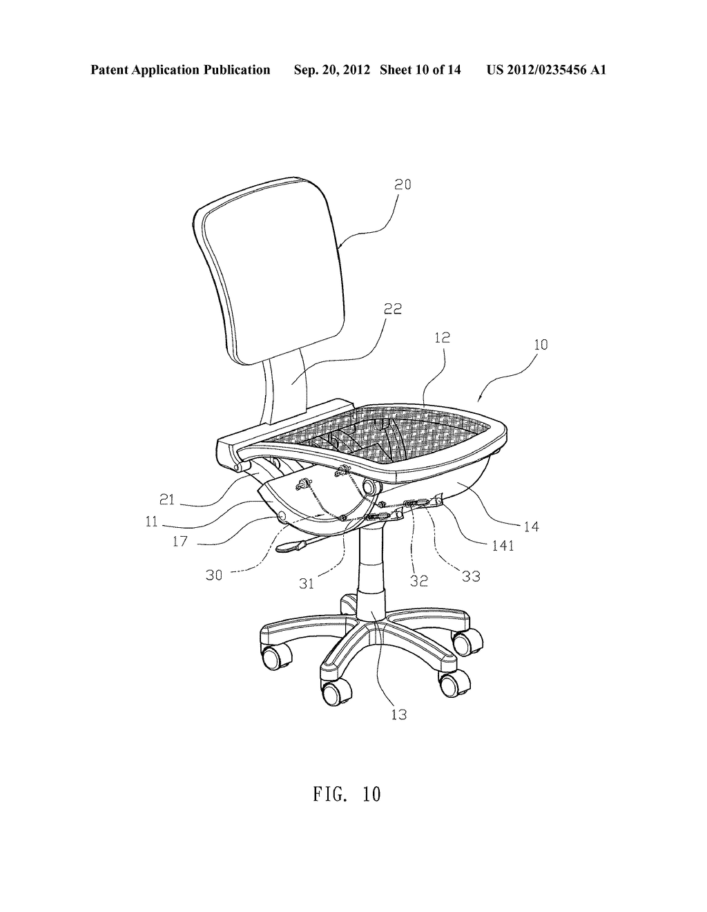 Chair Having Angle and Tension Adjusting Functions - diagram, schematic, and image 11