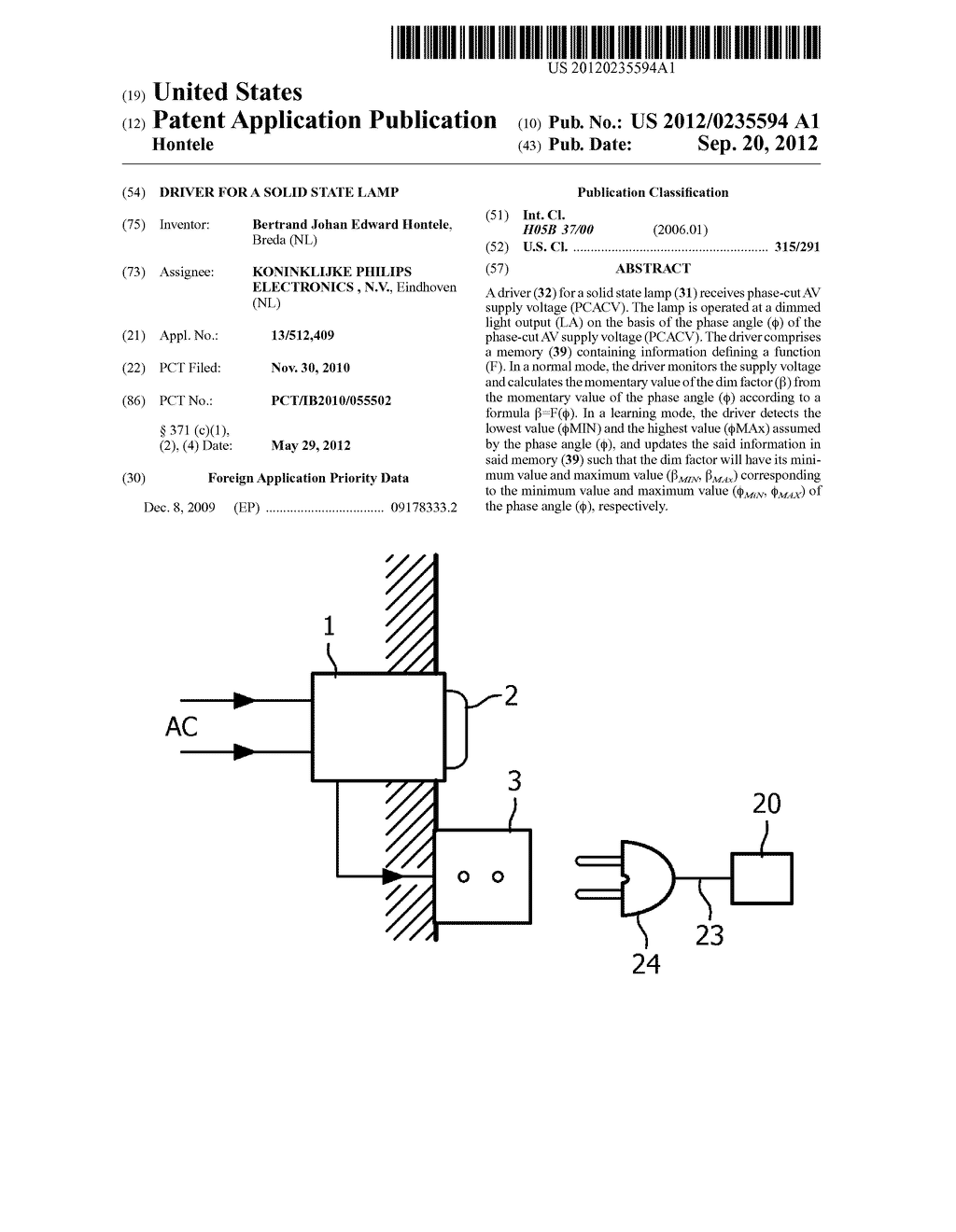 DRIVER FOR A SOLID STATE LAMP - diagram, schematic, and image 01