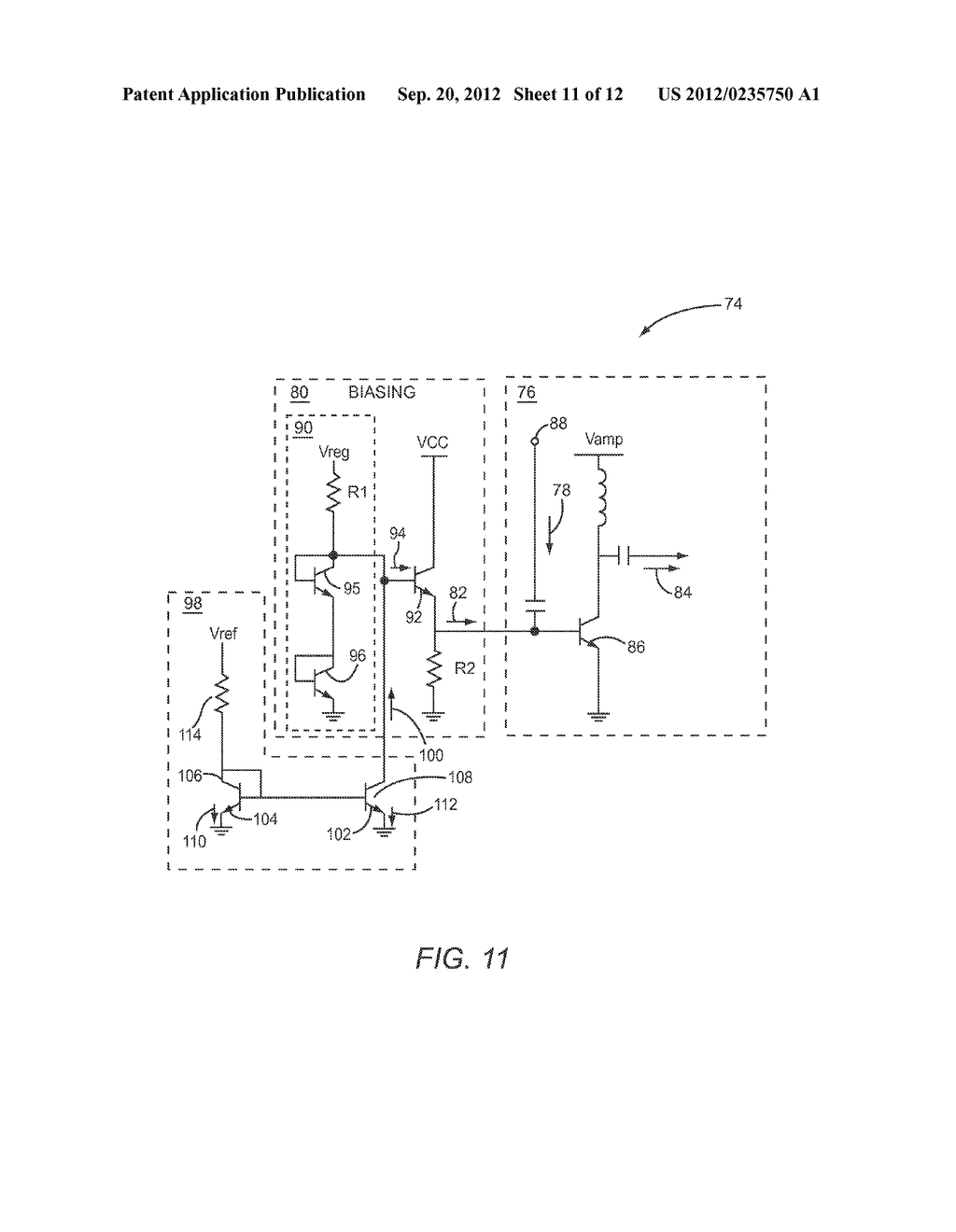 AMPLIFICATION DEVICE HAVING COMPENSATION FOR A LOCAL THERMAL MEMORY EFFECT - diagram, schematic, and image 12