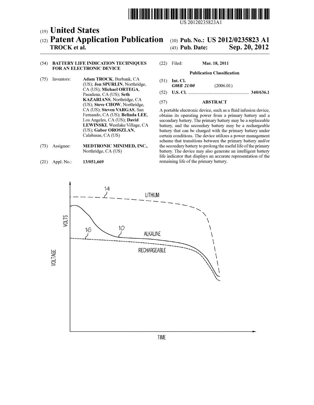 BATTERY LIFE INDICATION TECHNIQUES FOR AN ELECTRONIC DEVICE - diagram, schematic, and image 01