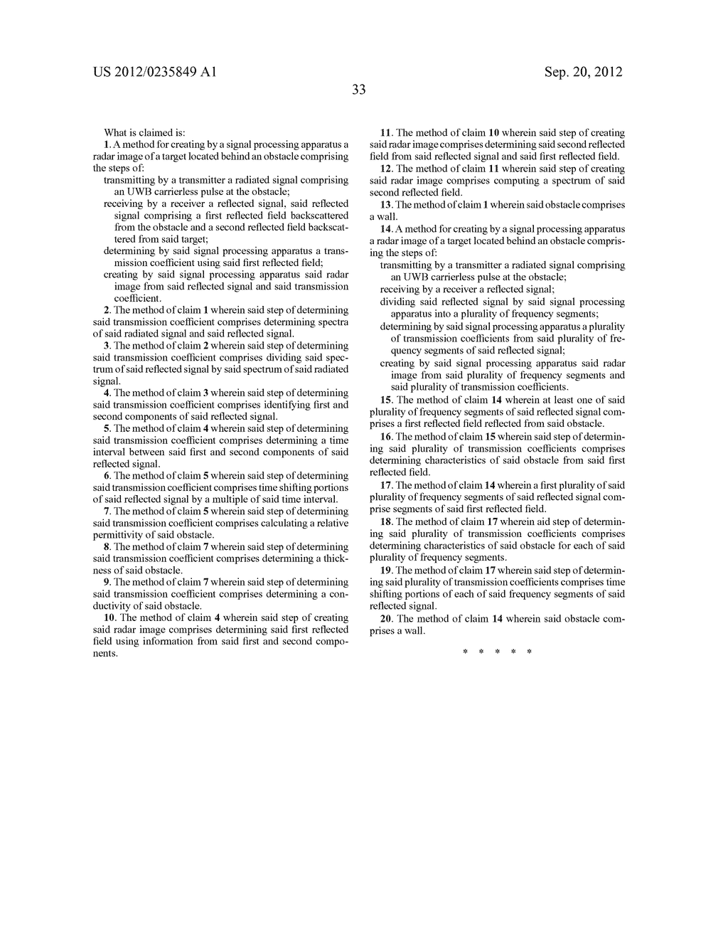 METHOD AND APPARATUS FOR THROUGH THE WALL RADAR IMAGING - diagram, schematic, and image 46