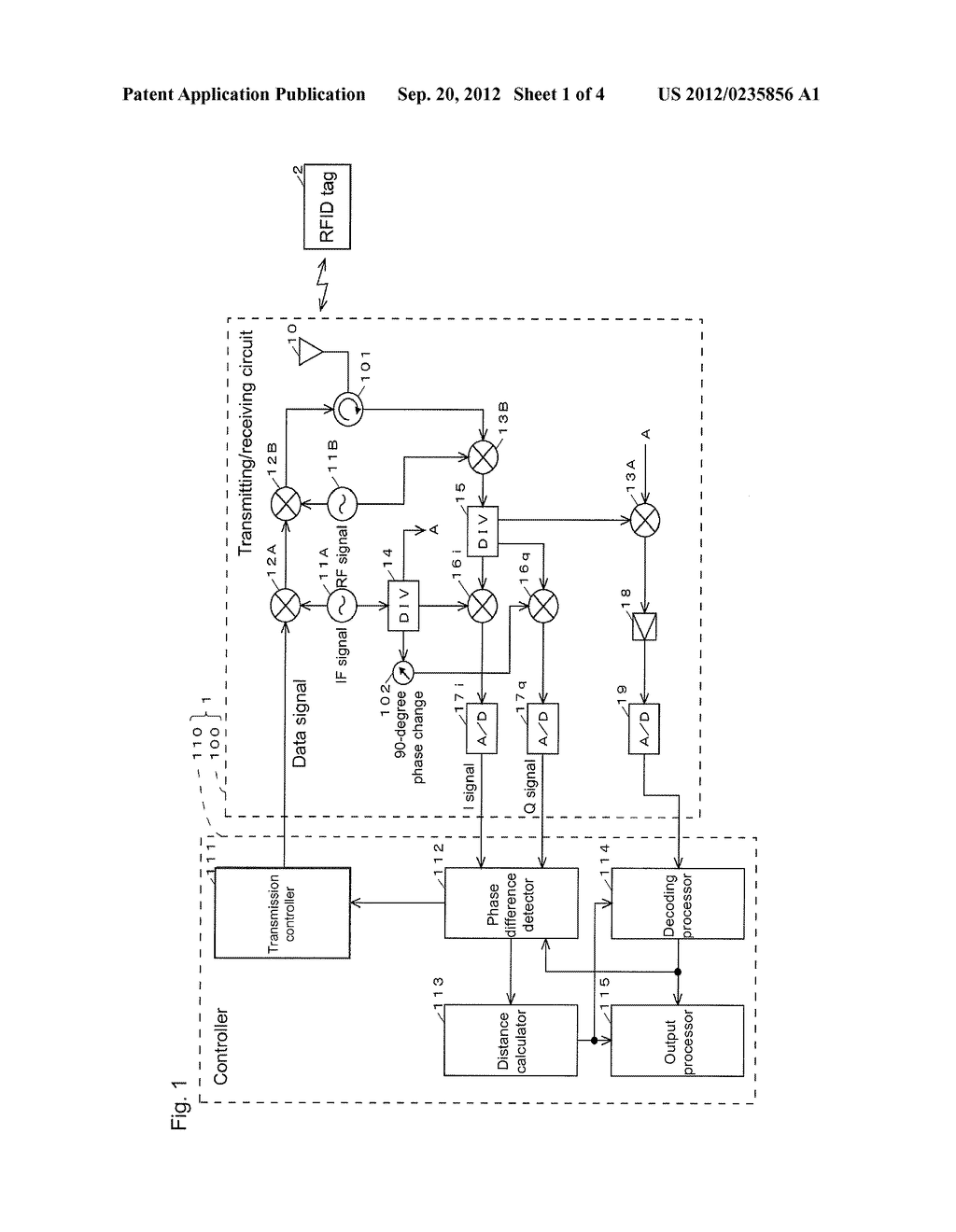 COMMUNICATION PROCESSING DEVICE AND DISTANCE MEASUREMENT METHOD IN     COMMUNICATION PROCESSING DEVICE - diagram, schematic, and image 02