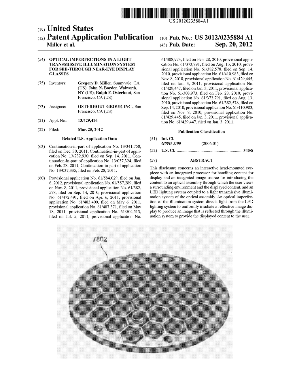 OPTICAL IMPERFECTIONS IN A LIGHT TRANSMISSIVE ILLUMINATION SYSTEM FOR     SEE-THROUGH NEAR-EYE DISPLAY GLASSES - diagram, schematic, and image 01