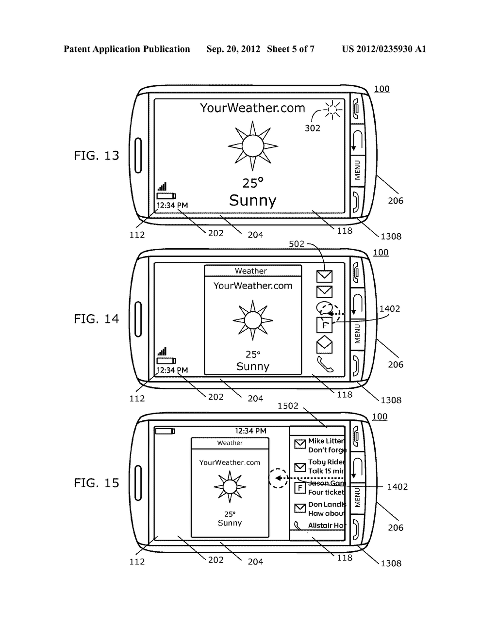 ELECTRONIC DEVICE AND METHOD OF DISPLAYING INFORMATION IN RESPONSE TO A     GESTURE - diagram, schematic, and image 06