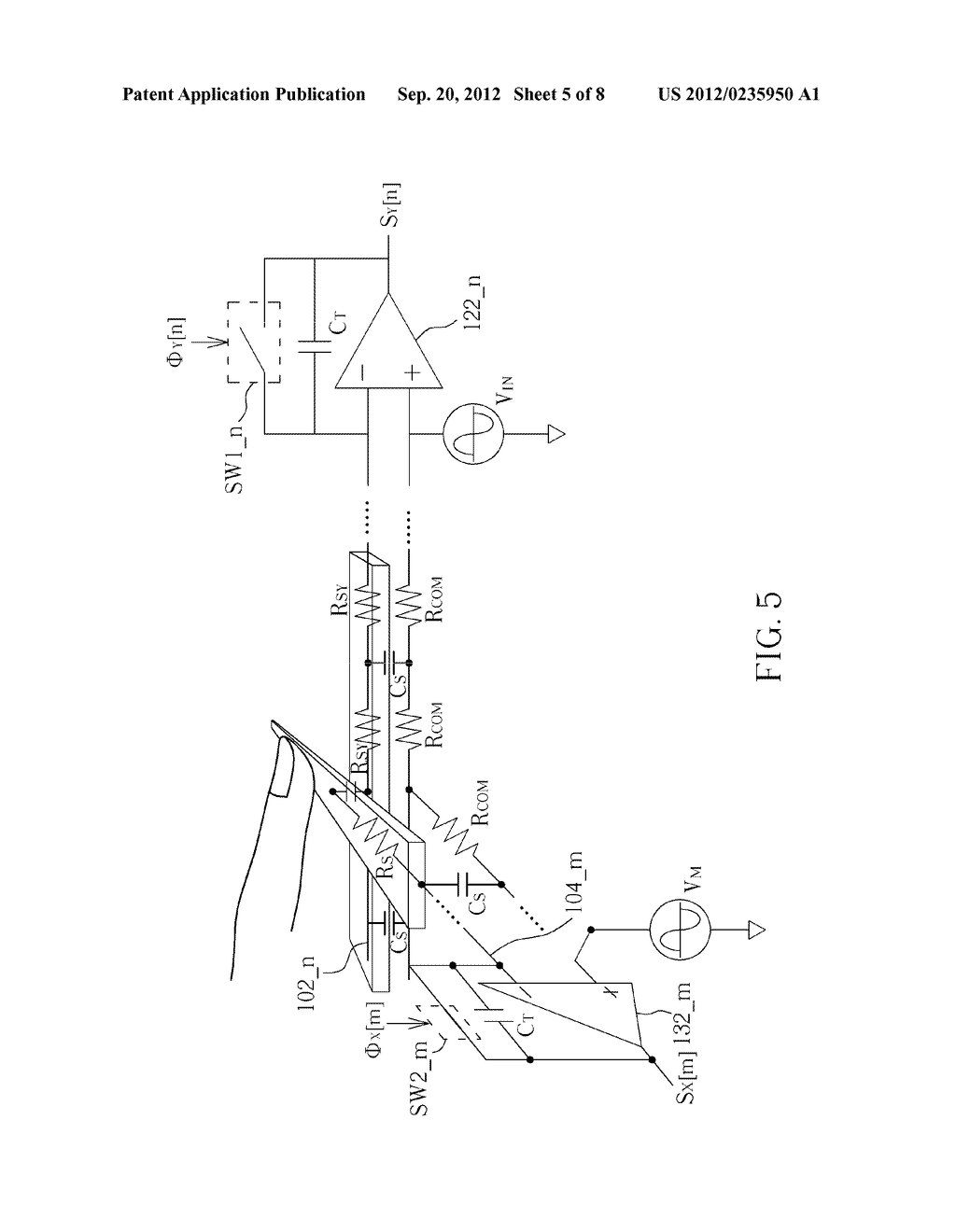 CIRCUIT FOR DETERMINING POSITIONS OF CONTACTS ON CAPACITIVE POSITION     DETECTING PANEL, TOUCH PANEL MODULE AND METHOD FOR DETECTING CONTACTS ON     CAPACITIVE POSITION DETECTING PANEL - diagram, schematic, and image 06