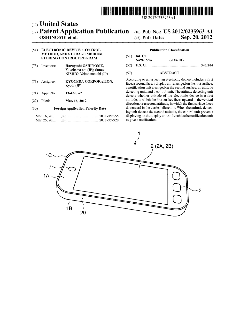 ELECTRONIC DEVICE, CONTROL METHOD, AND STORAGE MEDIUM STORING CONTROL     PROGRAM - diagram, schematic, and image 01