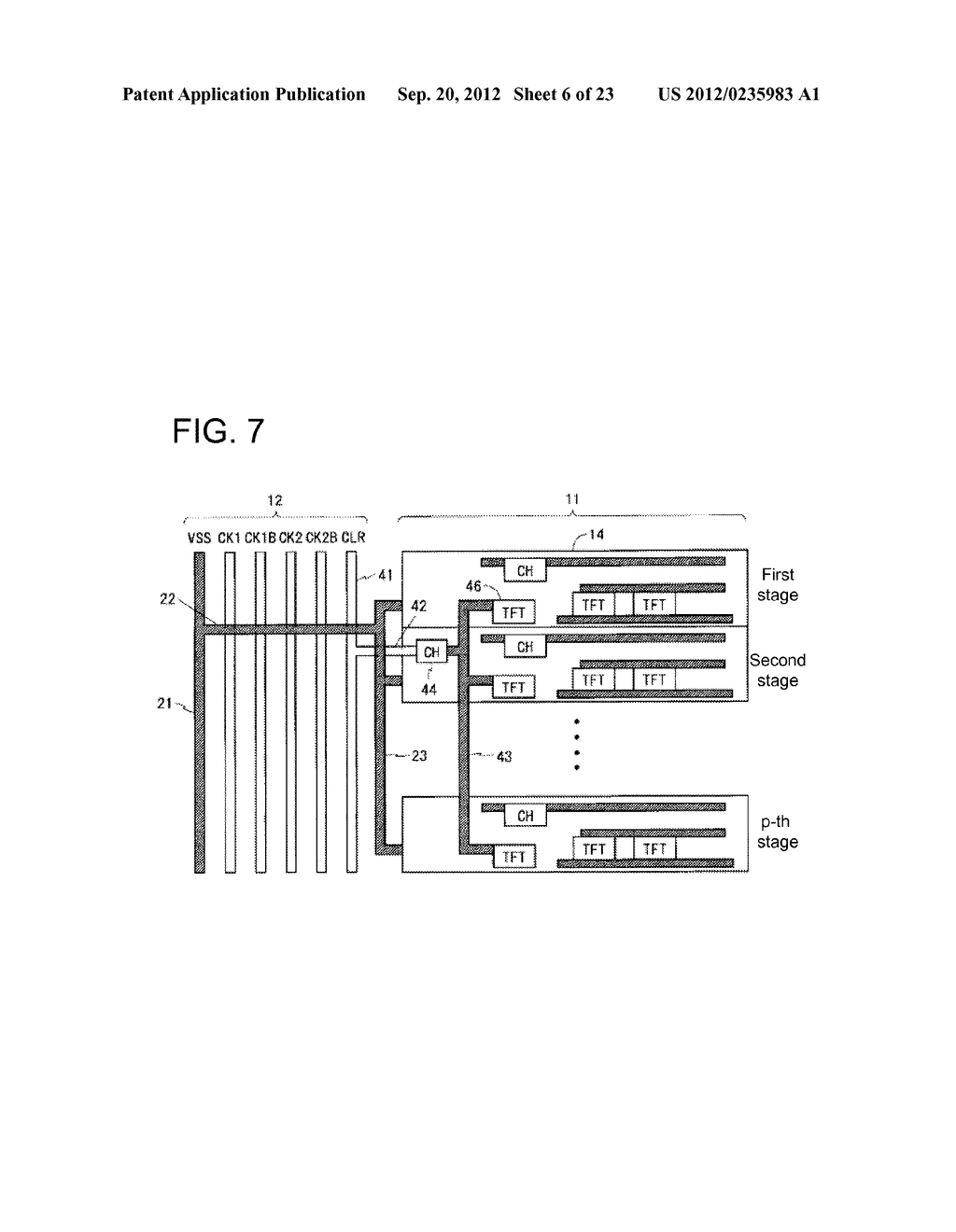 SCANNING-SIGNAL-LINE DRIVING CIRCUIT AND DISPLAY DEVICE INCLUDING SAME - diagram, schematic, and image 07