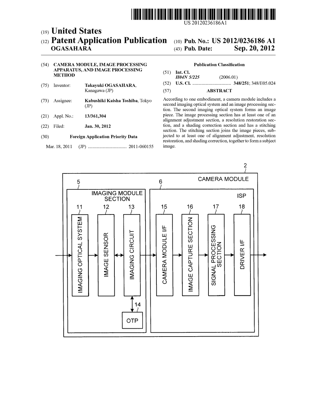 CAMERA MODULE, IMAGE PROCESSING APPARATUS, AND IMAGE PROCESSING METHOD - diagram, schematic, and image 01