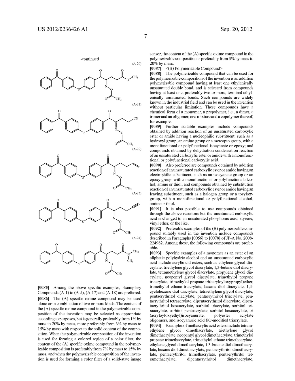 POLYMERIZABLE COMPOSITION, COLOR FILTER, METHOD OF PRODUCING COLOR FILTER     AND SOLID-STATE IMAGE SENSOR - diagram, schematic, and image 08