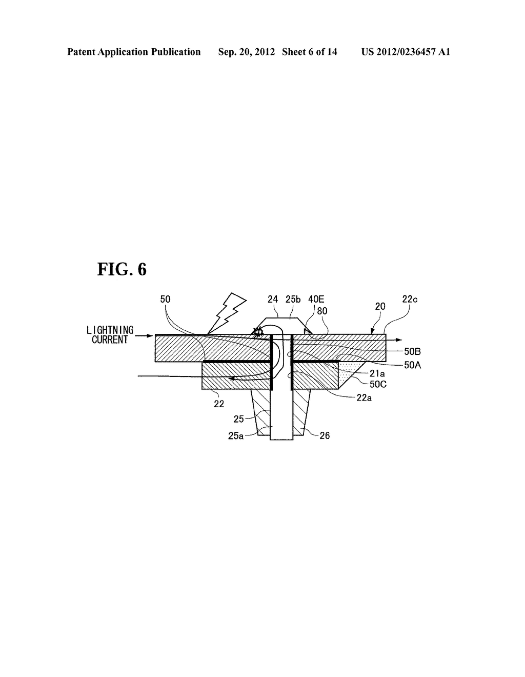 LIGHTNING PROTECTION FASTENER, AIRCRAFT ASSEMBLY, AND METHOD OF     MANUFACTURING AIRCRAFT ASSEMBLY COMPONENT - diagram, schematic, and image 07