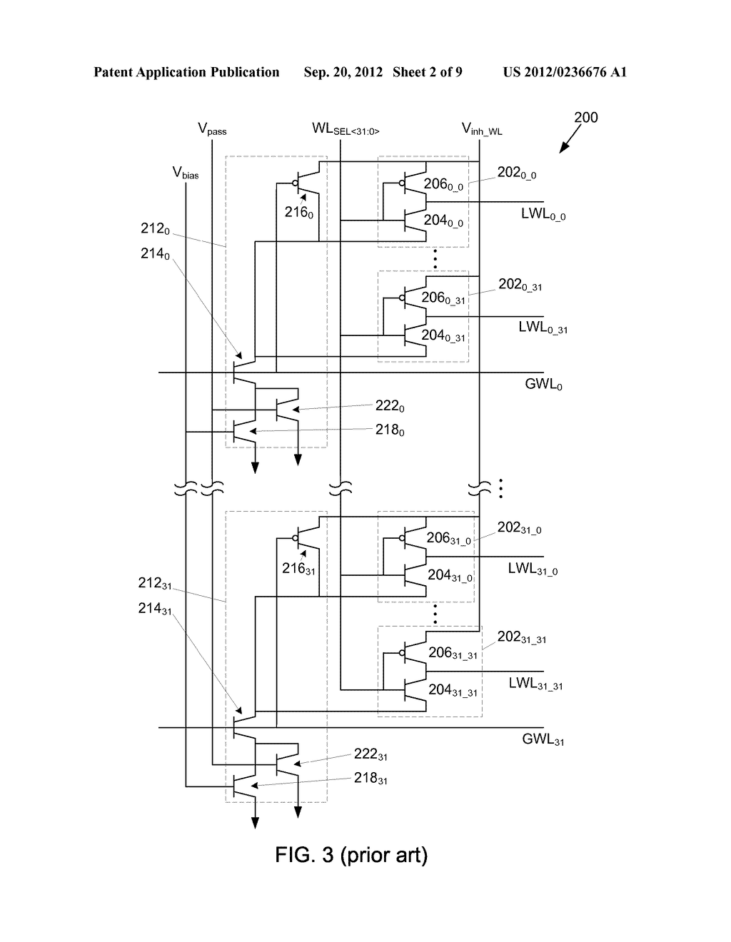 SINGLE TRANSISTOR DRIVER FOR ADDRESS LINES IN A PHASE CHANGE MEMORY AND     SWITCH (PCMS) ARRAY - diagram, schematic, and image 03
