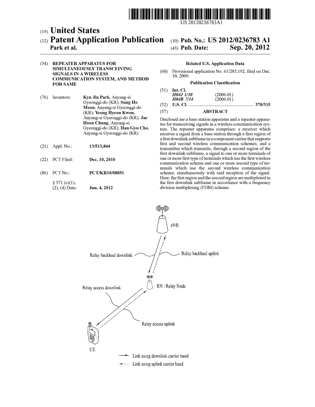 REPEATER APPARATUS FOR SIMULTANEOUSLY TRANSCEIVING SIGNALS IN A WIRELESS     COMMUNICATION SYSTEM, AND METHOD FOR SAME - diagram, schematic, and image 01